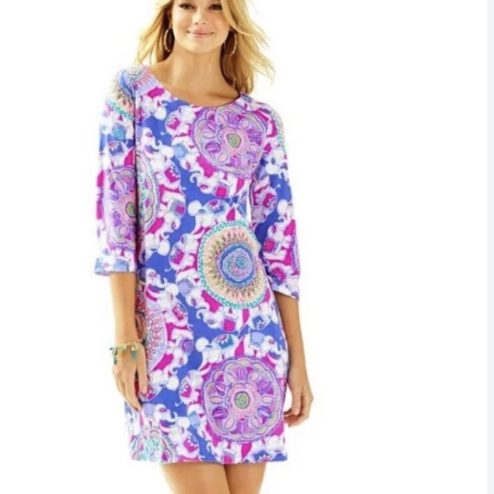 Lilly Pulitzer Cotton Dress Play That Funky Music pattern